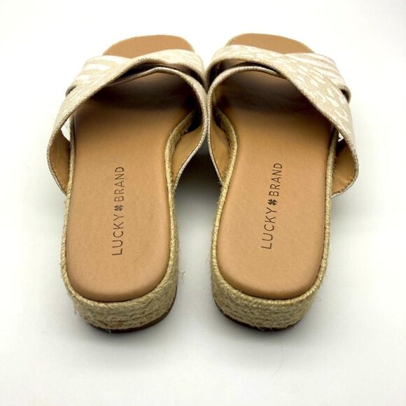 Lucky & Brand Gayte Animal Print Espadrille Sandals Size 6M/36,5 Made in Brazil - Picture 4 of 9